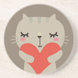 Cute rabbit with love coaster