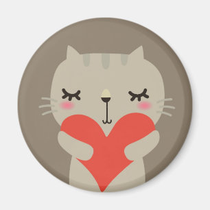 Cute rabbit with love magnet