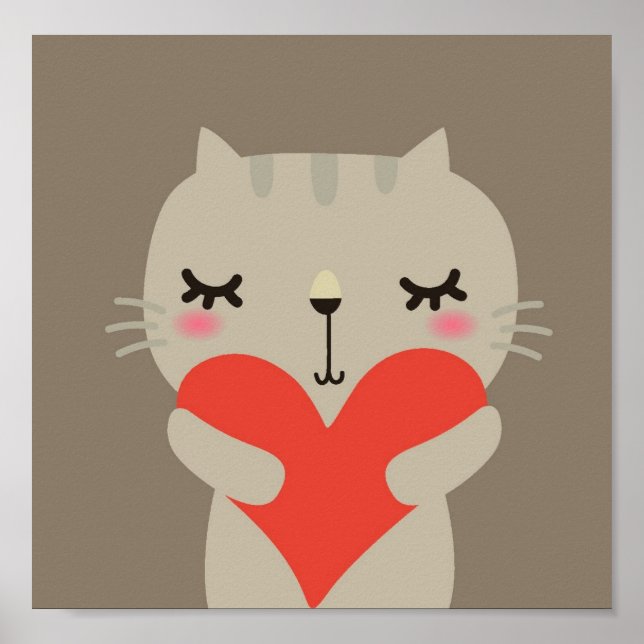 Cute rabbit with love poster (Front)