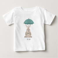 Cute rabbit with umbrella custom name