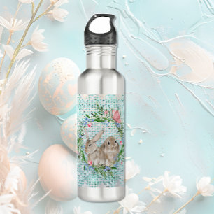 Cute Rabbits and Butterfly 710 Ml Water Bottle