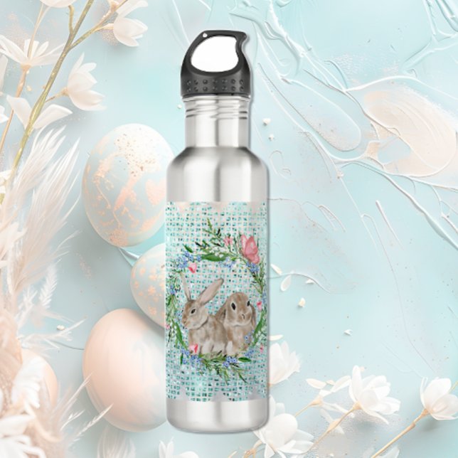 Cute Rabbits and Butterfly 710 Ml Water Bottle (Creator Uploaded)