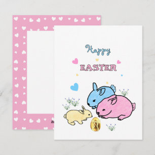 Cute rabbits holiday card