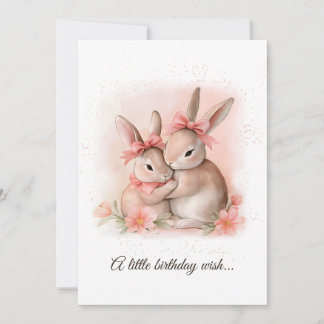 Cute Rabbits Hugging Invitation