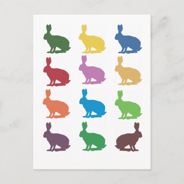 Cute Rabbits Pop Art Gifts Postcard (Front)