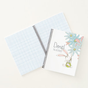 Cute rabbits with flowers notebook