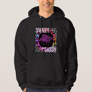 Cute Raccoon 90s Nostalgia Rainbow Leopard Print T Hoodie