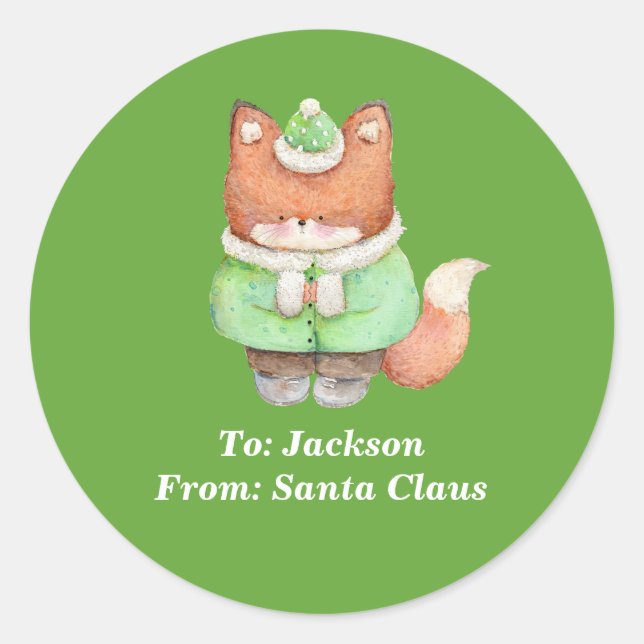 Cute Raccoon Animal Christmas From Santa Claus Classic Round Sticker (Front)