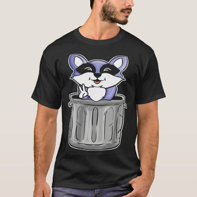 Cute raccoon animal friend  with raccoon T-Shirt (Front)