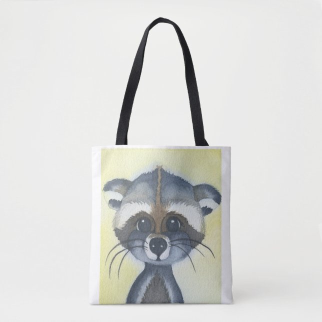 Cute Raccoon Baby Animal Tote Bag (Front)
