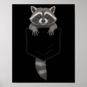 Cute Raccoon Cket Funny For Men Women Kid Poster