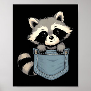 Cute Raccoon Cket Funny For Mens Womens Kids Racco Poster