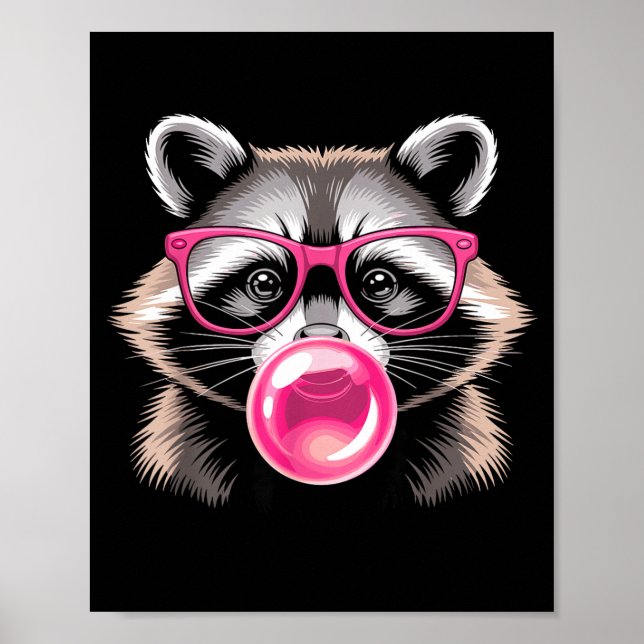 Cute Raccoon Design For Men Women Kids Racoon Racc Poster (Front)