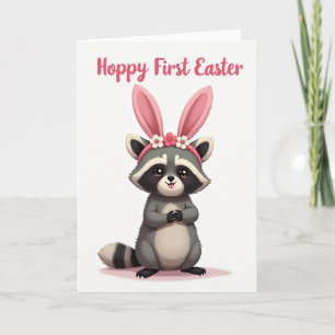 Cute Raccoon Easter Greeting Card