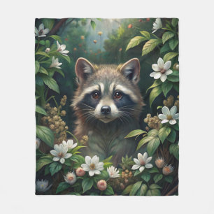 Cute Raccoon Fleece Blanket