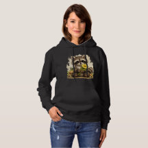 Cute Raccoon Flower Hoodie – Kawaii Animal
