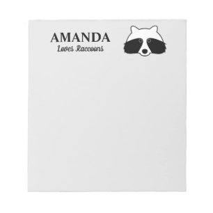 Cute raccoon forest animal custom writing note pad