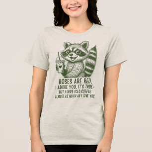 Cute Raccoon Iced Coffee Love Shirt