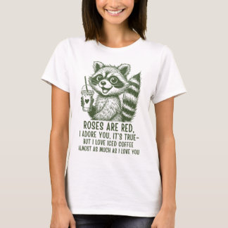 Cute Raccoon Iced Coffee Love Shirt