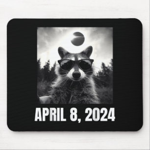 Cute Raccoon Selfie Total Solar Eclipse Mouse Pad