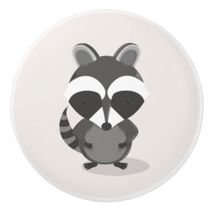 Cute Raccoon Woodland Animal Ceramic Knob