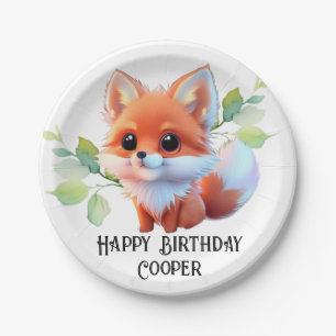 Cute raccoon woodland animals forest friends  paper plate