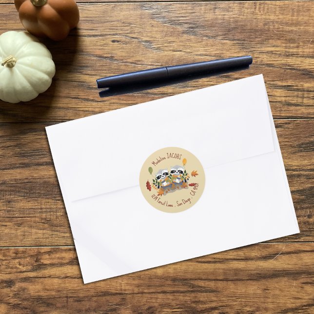 Cute Raccoons Autumn Envelope Seals (Creator Uploaded)