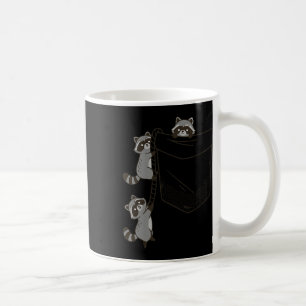 Cute Raccoons Climbing Into Pocket Fun Design Coffee Mug