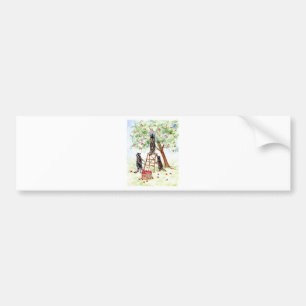 Cute Raccoons in Apple Orchard Bumper Sticker