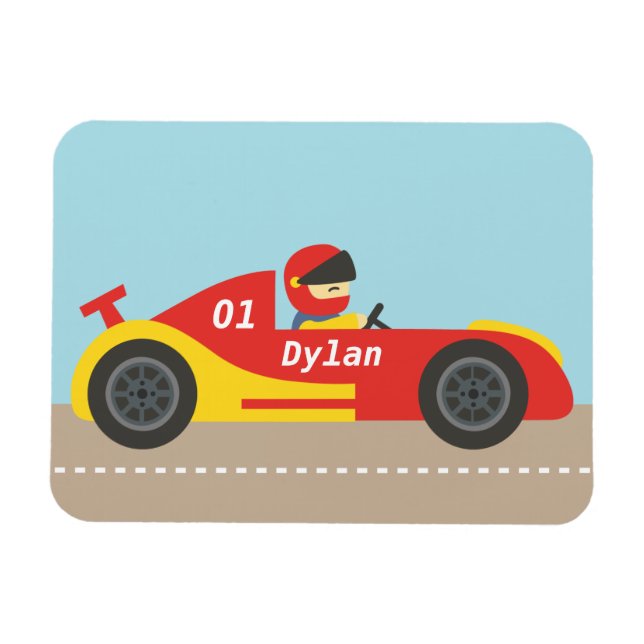 Cute Race Car For Boys Magnet (Horizontal)