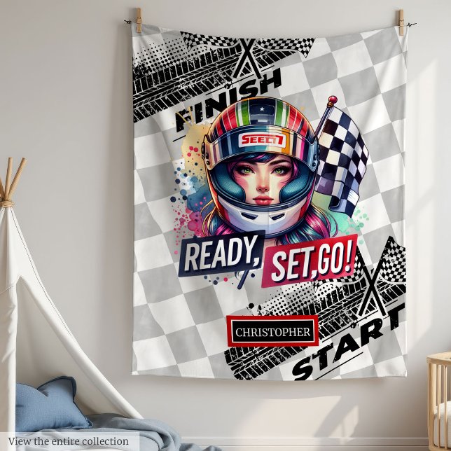 Cute Racing Blanket Girl Driving Sport Car  (Cute Racing Blanket Girl Driving Sport Car )