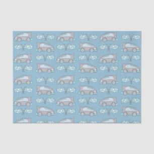 Cute Racing Cars and Flags Kids Pattern Tissue Paper