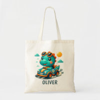 Cute Racing Trex Dinosaur and Race Car