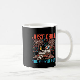 Cute Racoon 4th Of July Patriotic Just Chill The Coffee Mug