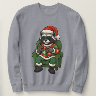 Cute Racoon 67 Meme Six Seven 6-7 Christmas  Sweatshirt
