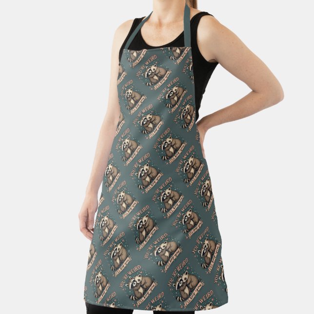 Cute Racoon and Ferret Hug with Funny Quote Apron (Insitu)