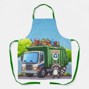 Cute racoon and "food" truck apron