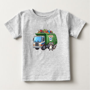 Cute racoon and "food" truck baby T-Shirt