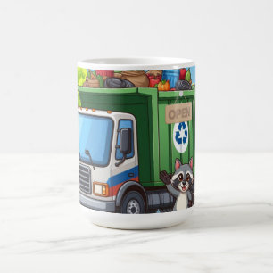 Cute racoon and "food" truck coffee mug
