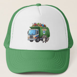 Cute racoon and "food" truck trucker hat