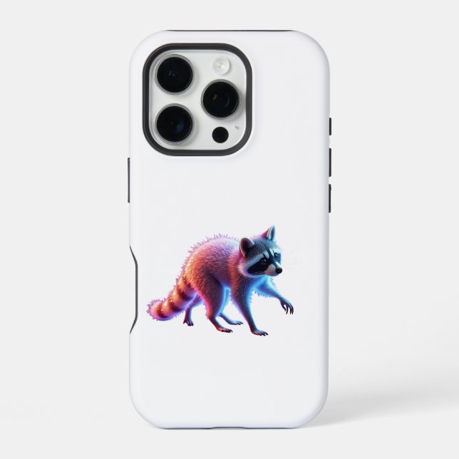 Cute Racoon Art iPhone Case (Back)