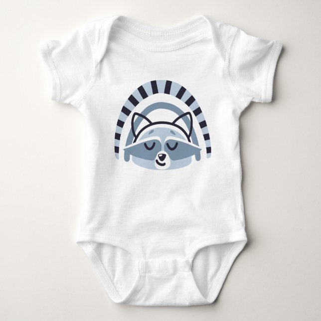 Cute Racoon Baby Bodysuit Sleeper (Front)