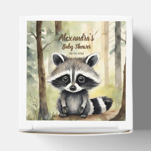 Cute Racoon Baby Neutral Baby Shower Favour Box