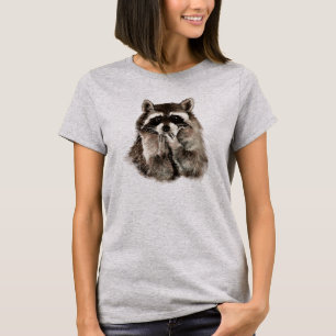 Cute Racoon Blowing Kisses Humour animal art T-Shirt