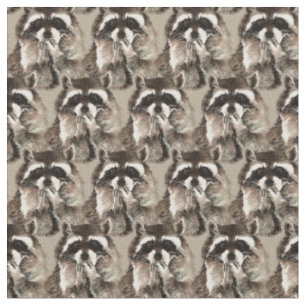 Cute Racoon Blowing kisses Watercolor Animal Fun Fabric