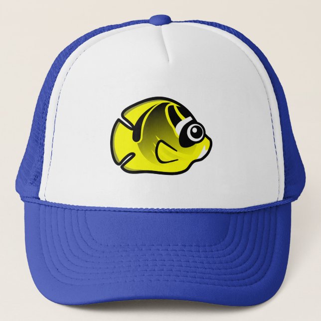 Cute Racoon Butterflyfish Trucker Hat (Front)
