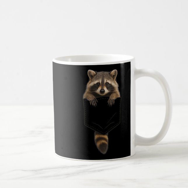 Cute Racoon Cket Funny For Men Women Kid  Coffee Mug (Right)