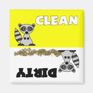 Cute Racoon Clean / Dirty Dishwasher Magnet