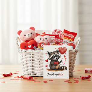 Cute racoon custom valentine holiday card