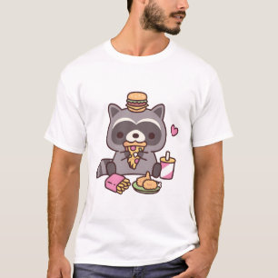 Cute Racoon Eating Fast Food T-Shirt
